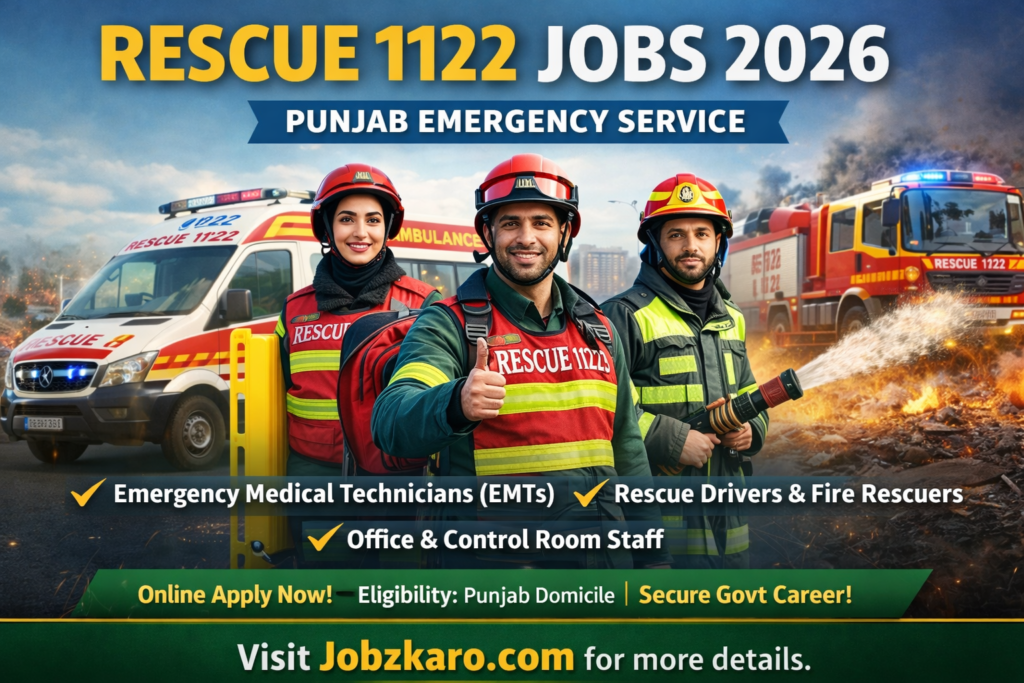 Rescue 1122 Jobs 2026 – 1000+ New Vacancies Advertisement | Apply Online