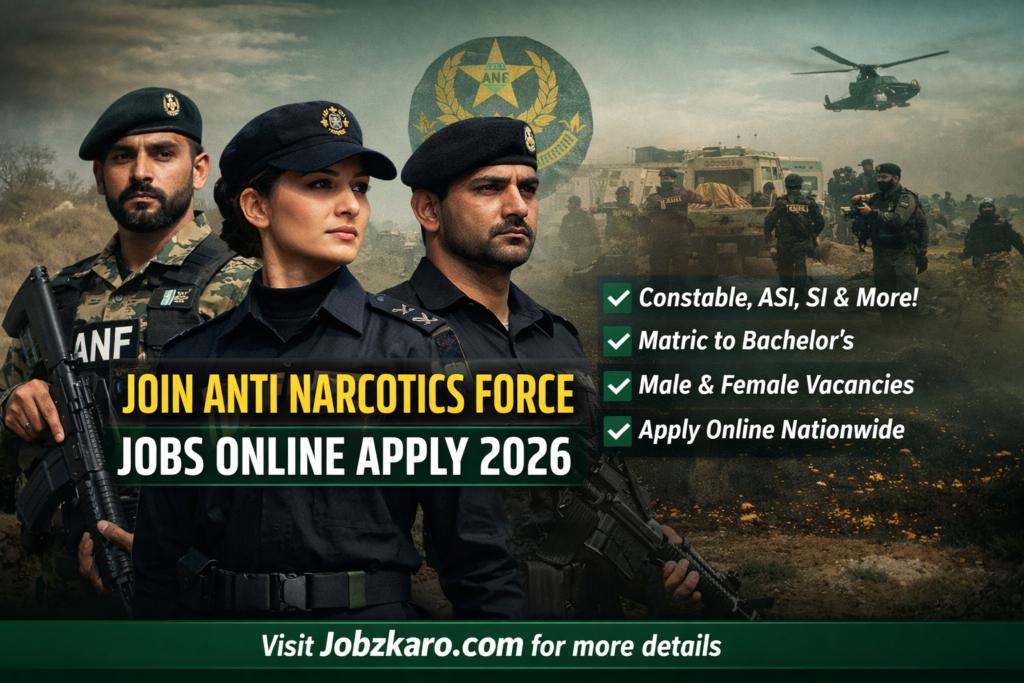 Join ANF Jobs Online Apply 2026 – Anti Narcotics Force Advertisement Details