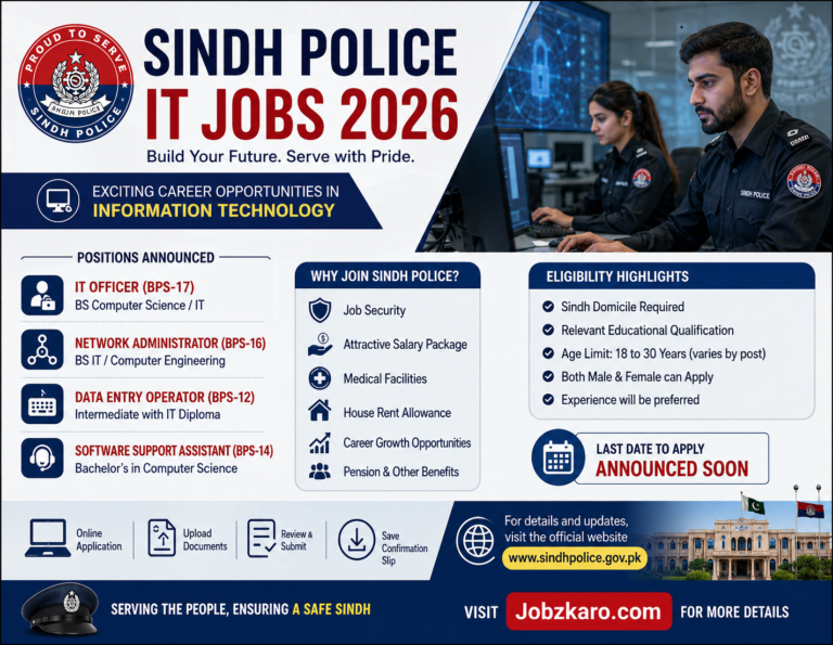 Sindh Police IT Jobs 2026 - Apply Online for 530+ New Posts | Latest Advertisement