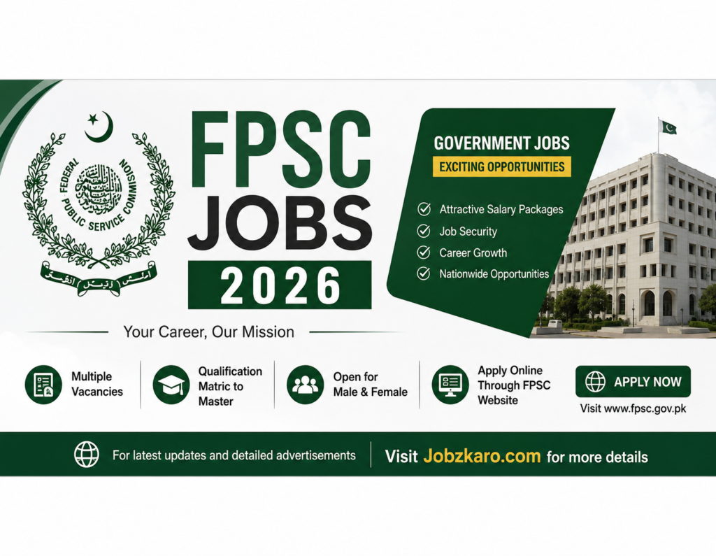 FPSC Jobs 2026 - Online Apply | Latest Federal Public Service Commission Opportunities